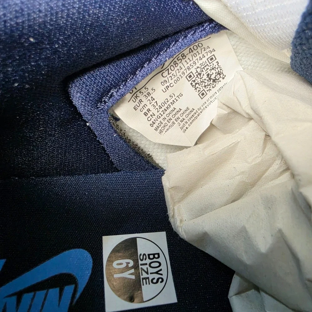 New Women 7.5 Youth 6Y Air Jordan 1 Retro Low OG GS Univ Blue Midnight Navy NIB - Picture 7 of 9